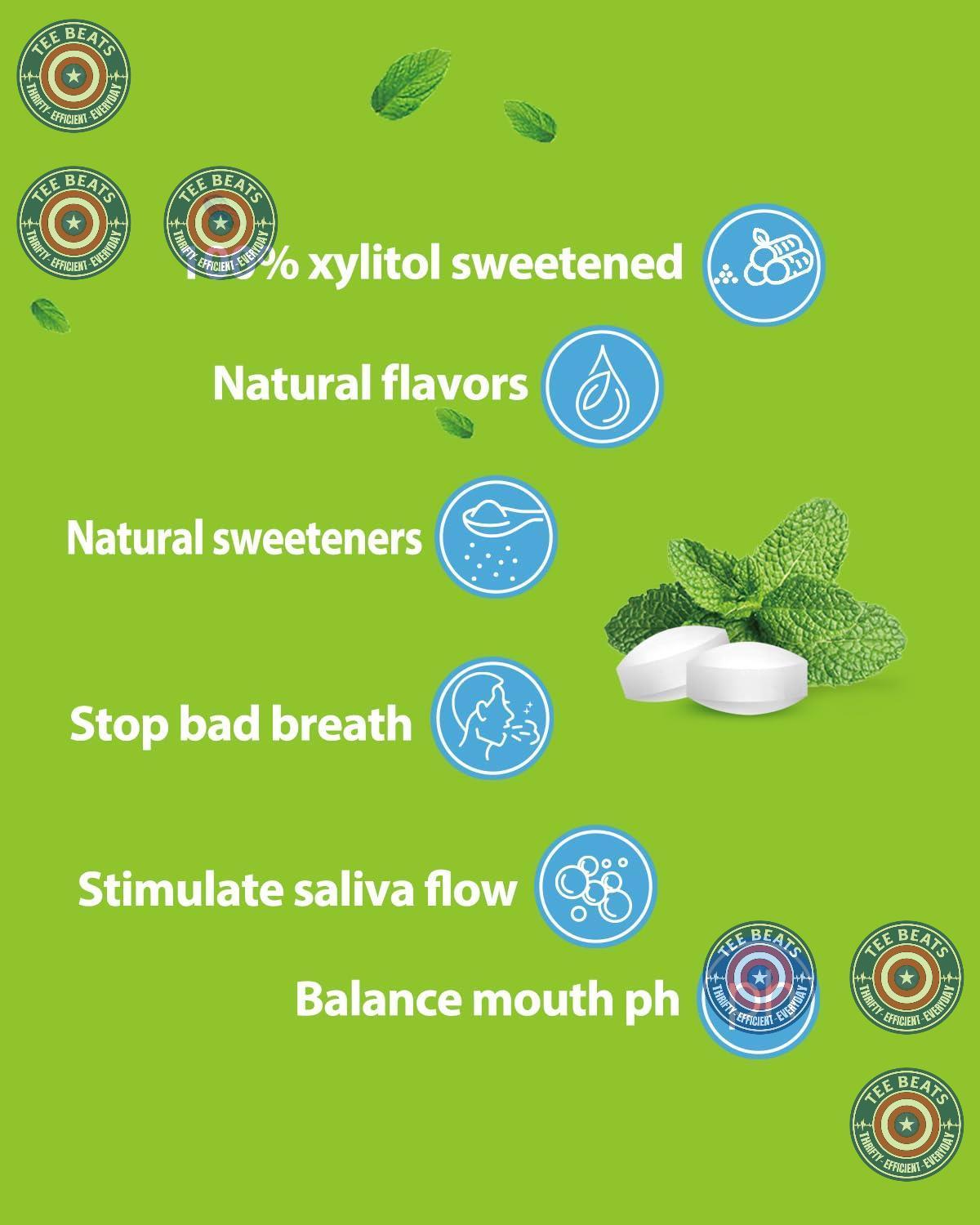 natural peppermint flavor for long-lasting cool freshness