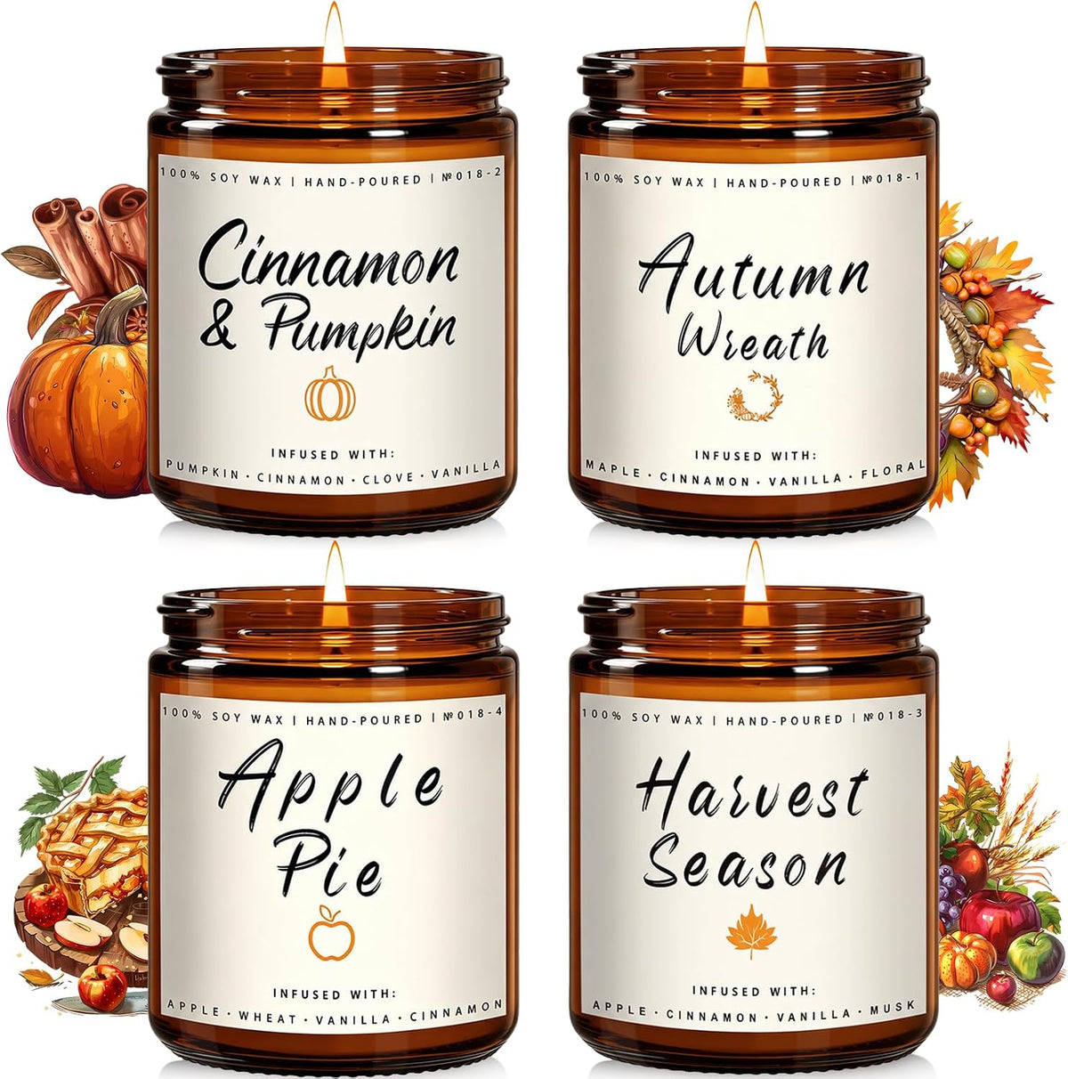 natural soy-wax container candles with a paraffin-free, beeswax-free, gel-free formula and a clean, smokeless burn