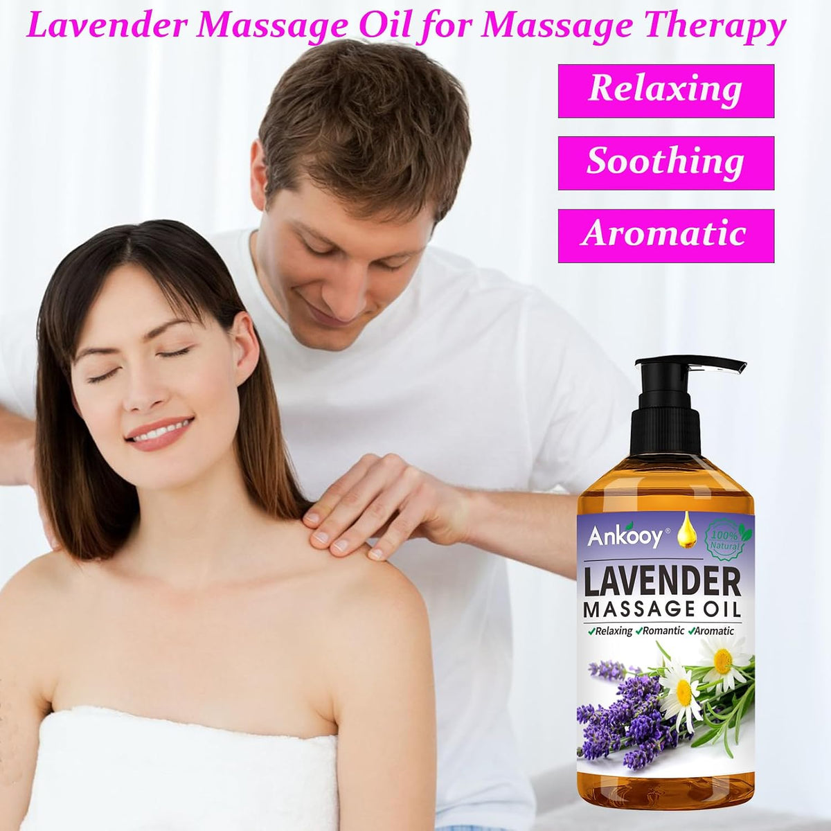 natural special ingredients: lavender oil and arnica oil