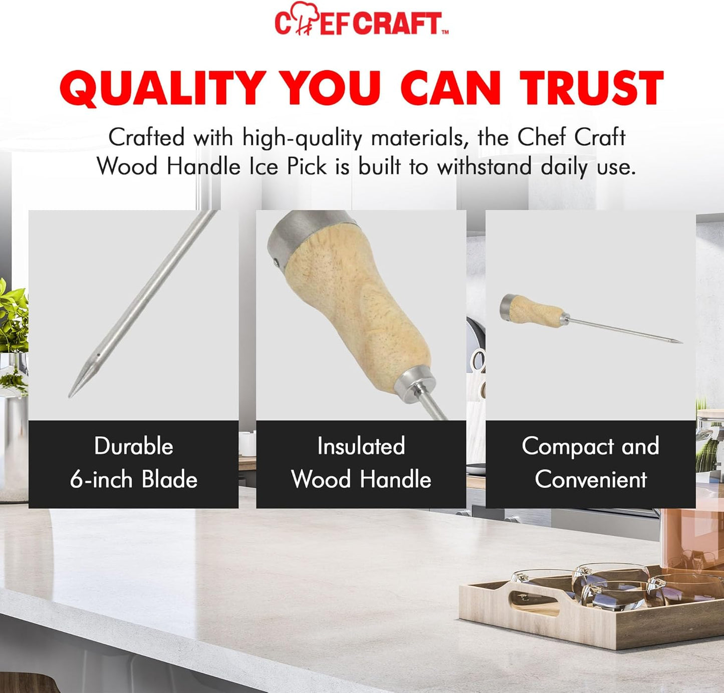 natural wood material with handwash-only care to preserve finish