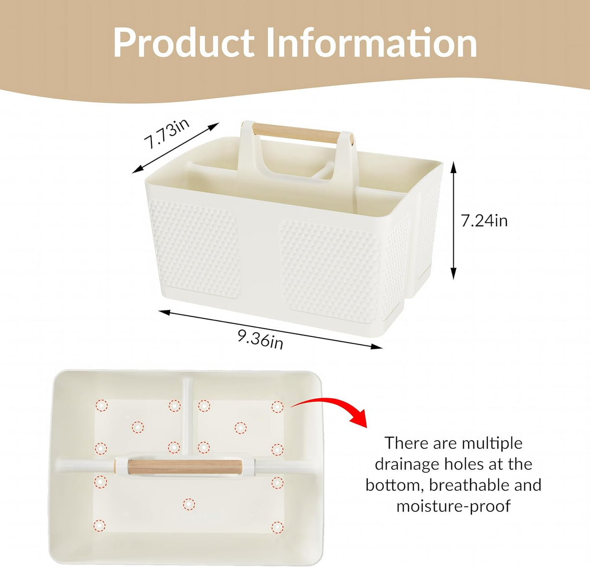 natural wooden carry handle with built-in luster finish