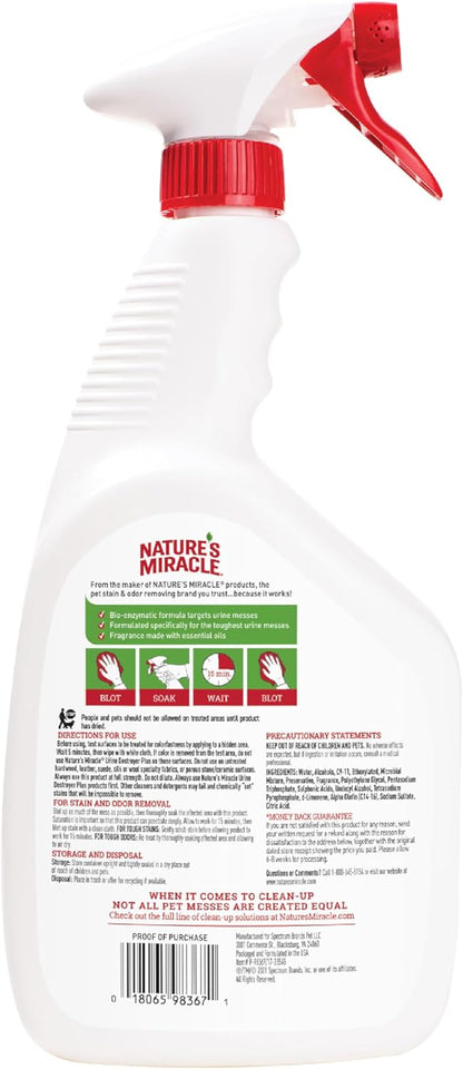 Nature's Miracle Urine Destroyer Plus for Cats – Streamlined Stain Remover for Intentional, Uncluttered Homes