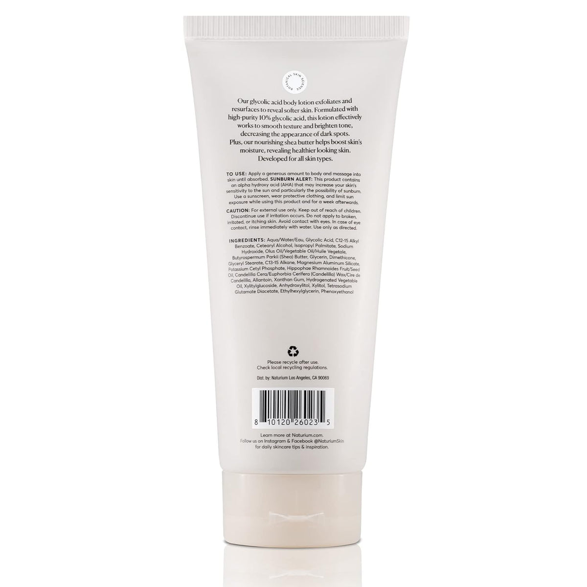 Naturium The Smoother Glycolic Acid Body Lotion – Thoughtful Skincare Gift for Mom Targeting Crepey, Aging Skin on Arms