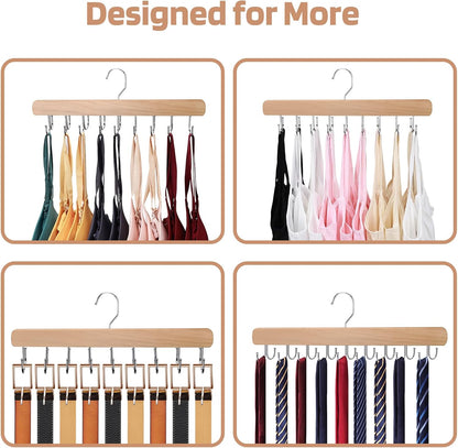NECAMOCU Double-Sided Hanger – Time-Saving Wardrobe Storage for Busy Professionals, Solid Wood