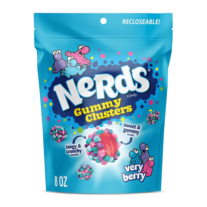 NERDS Juicy Gummy Clusters – Birthday Party Favor and Game Night Treat Bag, Bulk 3-Pack for Sharing, 18.5 oz Each