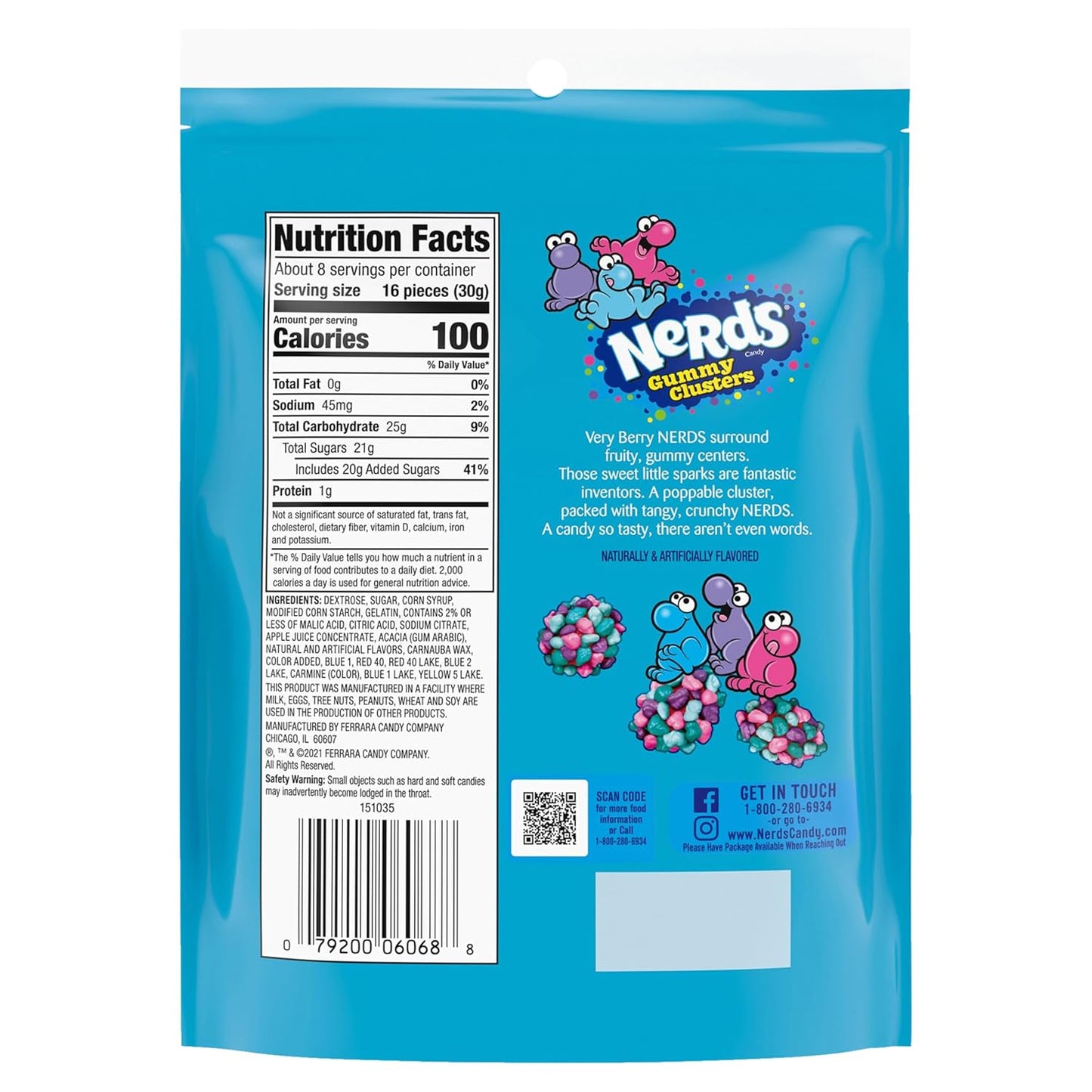 NERDS Juicy Gummy Clusters – Birthday Party Favor and Game Night Treat Bag, Bulk 3-Pack for Sharing, 18.5 oz Each