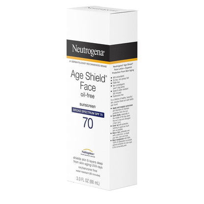 Neutrogena Age Shield Face Sunscreen SPF 70 – All-in-One SPF, Moisturizer, and Pre-Makeup Base in One Simple Step