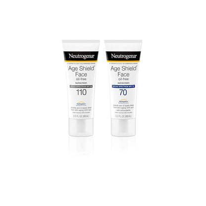 Neutrogena Age Shield Face Sunscreen SPF 70 – All-in-One SPF, Moisturizer, and Pre-Makeup Base in One Simple Step