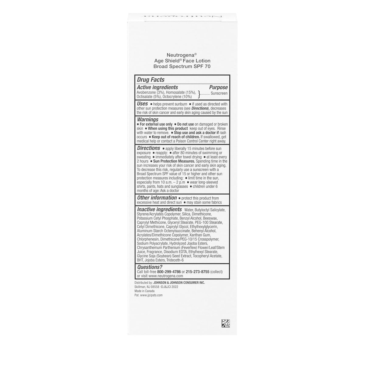Neutrogena Age Shield Face Sunscreen SPF 70 – All-in-One SPF, Moisturizer, and Pre-Makeup Base in One Simple Step