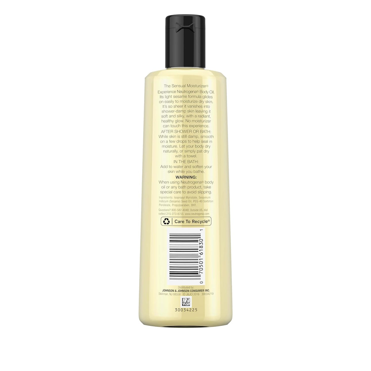 Neutrogena Body Oil Light Sesame Formula – 2 Pack Fragrance Free Body Oil, Practical Housewarming and Holiday Gift for Her