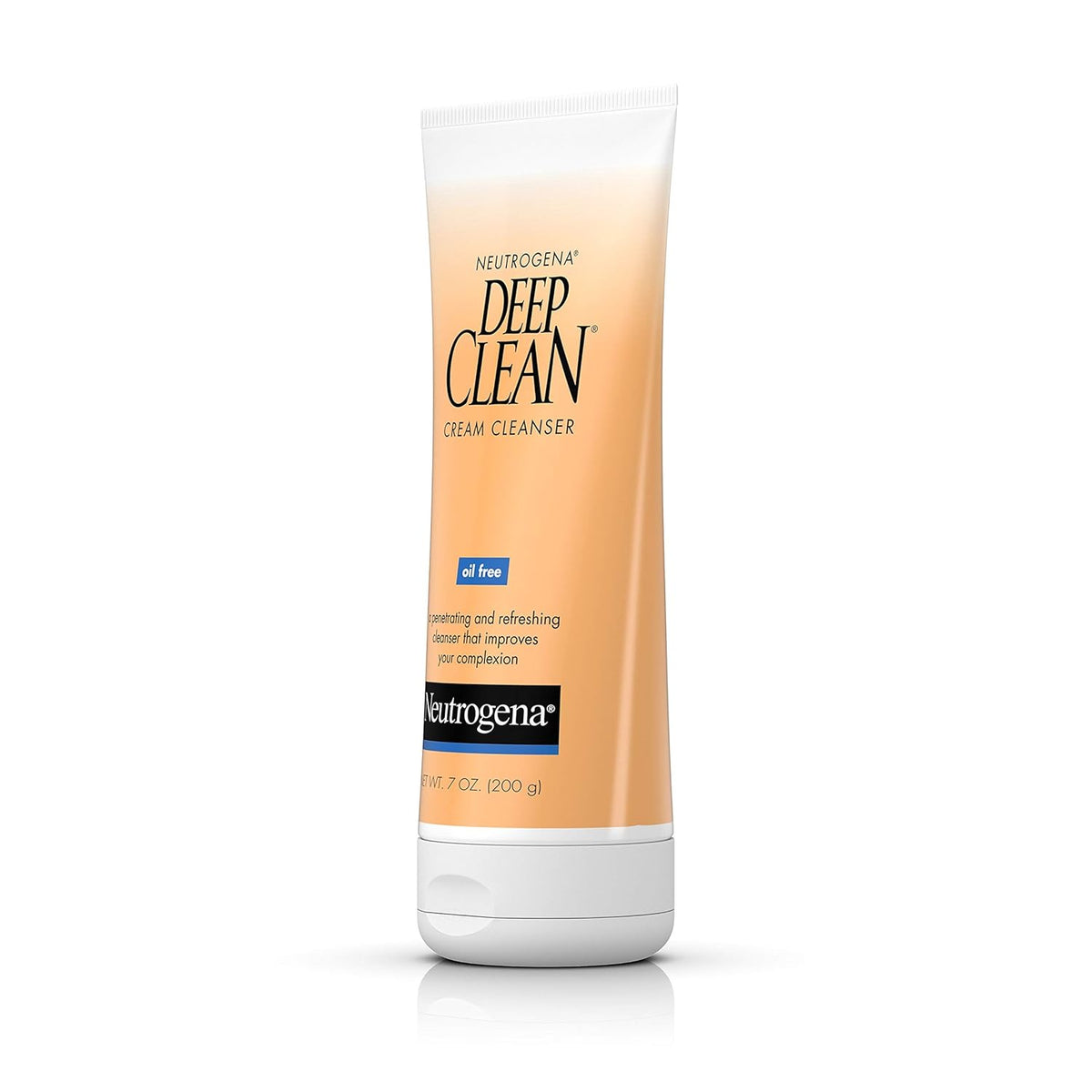 Neutrogena Deep Clean Daily Facial Cream Cleanser with Beta Hydroxy Acid for Quick AM Prep, Fast Morning Cleanser Before Work, 7 fl. oz