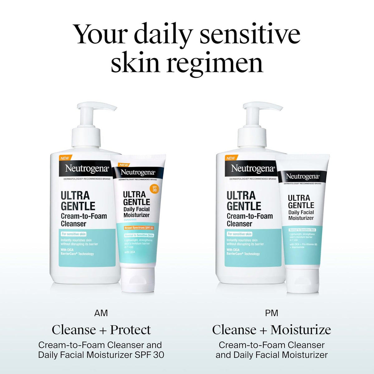 Neutrogena Hydro Boost CICA Daily Lotion SPF 30 – Intentional One-Step Face Moisturizer and Sunscreen for Sensitive Skin