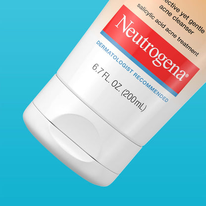 Neutrogena Oil-Free Acne Face Wash Cream Cleanser 2% Salicylic Acid – Birthday and Holiday Gift for Anyone with Acne-Prone Skin