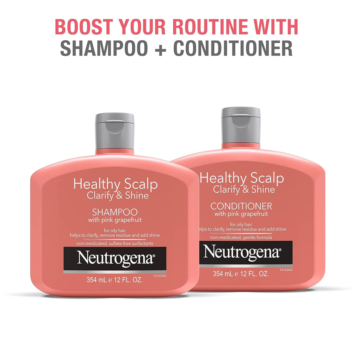Neutrogena Pink Grapefruit Clarify & Shine Conditioner 12 oz – Less-Is-More Haircare for an Uncluttered Bathroom Counter