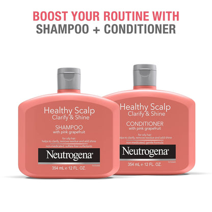 Neutrogena Pink Grapefruit Clarify & Shine Conditioner 12 oz – Less-Is-More Haircare for an Uncluttered Bathroom Counter