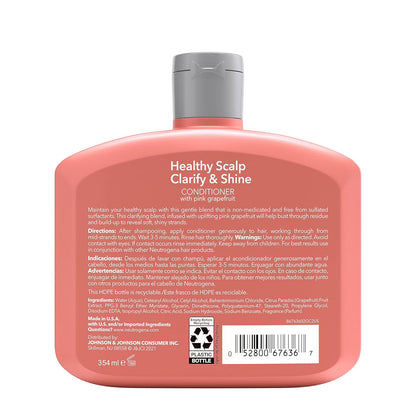 Neutrogena Pink Grapefruit Clarify & Shine Conditioner 12 oz – Less-Is-More Haircare for an Uncluttered Bathroom Counter