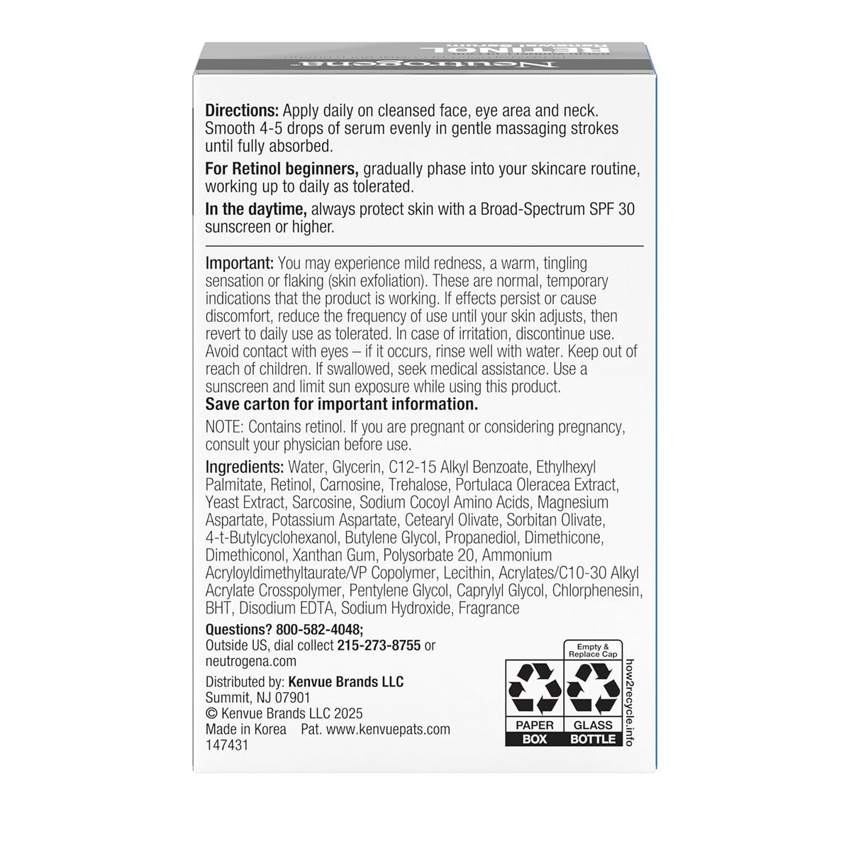 Neutrogena Pure Retinol Anti-Aging Serum – Mindful Evening Self-Care Step for Renewed Complexion