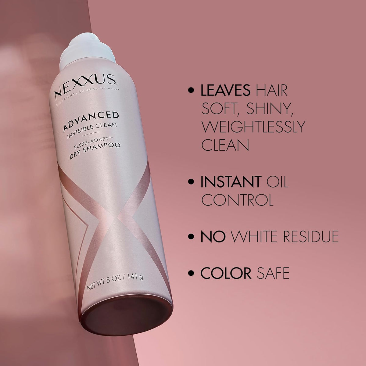 Nexxus Dry Shampoo for Oily Hair – Premium Salon-Style Refresh, FLEXX-ADAPT Invisible Mist, 5 oz