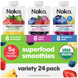 Noka Organic Fruit & Veggie Pouches – Safe Back-to-School Snack for Classrooms, Big 9 Allergen-Free Variety 12pk