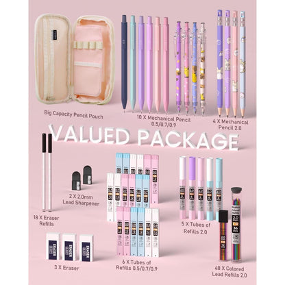 Nicpro Pretty in Pink Pencil Bundle – Shelfie-Worthy Stationery for Art Studio and Homework Table Display