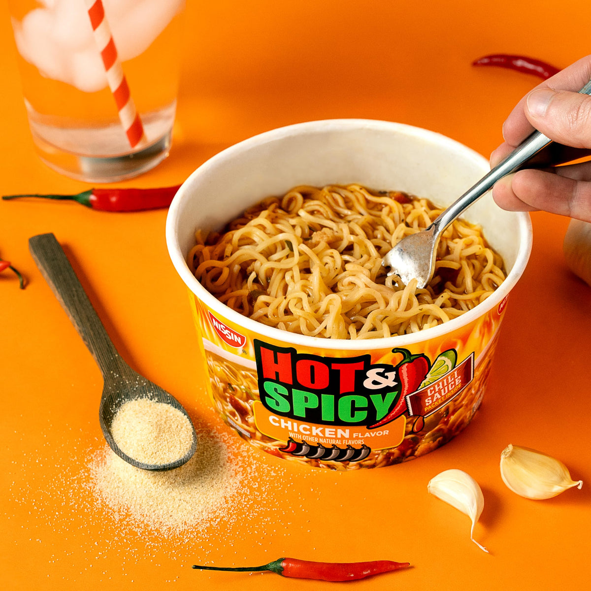 Nissin Hot & Spicy Fire Wok Sizzlin' Rich Pork – Intentional Spice Drawer Addition, 6-Flavor Variety Pack