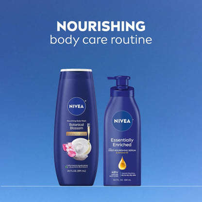NIVEA Body Wash Nourishing Botanical Blossom – Intentional Skincare Cleanser in Recycled Plastic, Microbiome Gentle Body Wash for Shared Family Bathroom