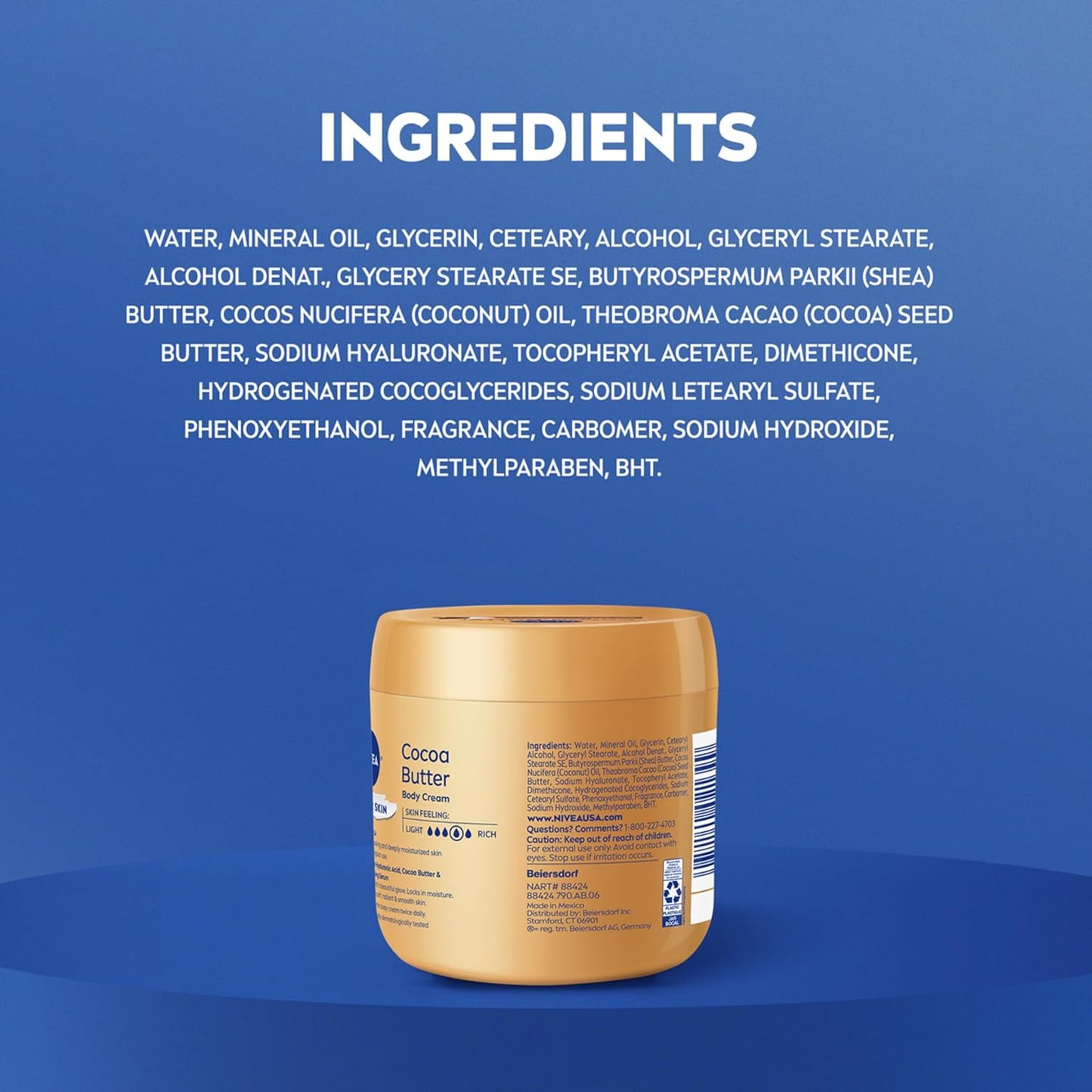NIVEA Cocoa Butter Body Cream with Deep Nourishing Serum – Holiday Pampering Gift for Mom and Friends, 16 Ounce Jar
