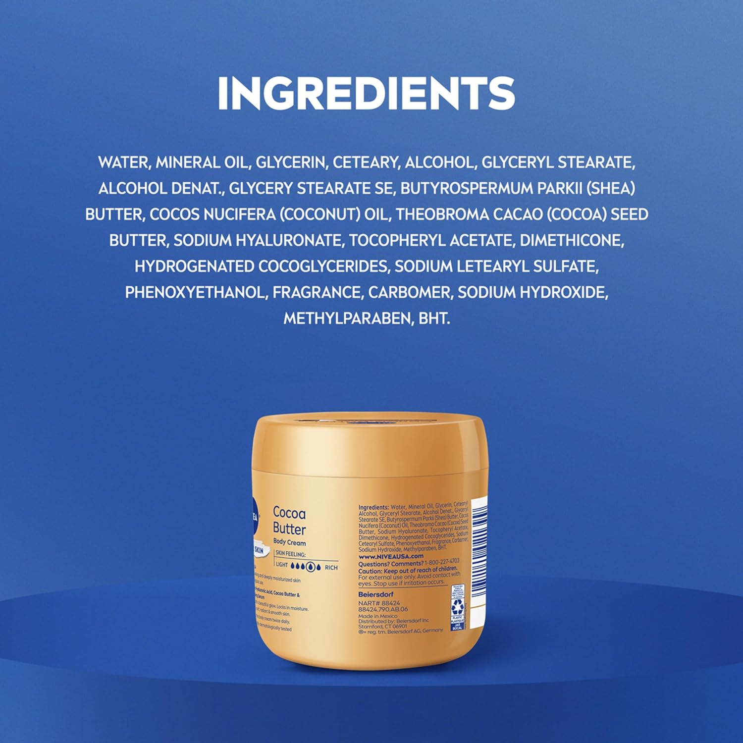 NIVEA Cocoa Butter Body Cream with Deep Nourishing Serum – Holiday Pampering Gift for Mom and Friends, 16 Ounce Jar