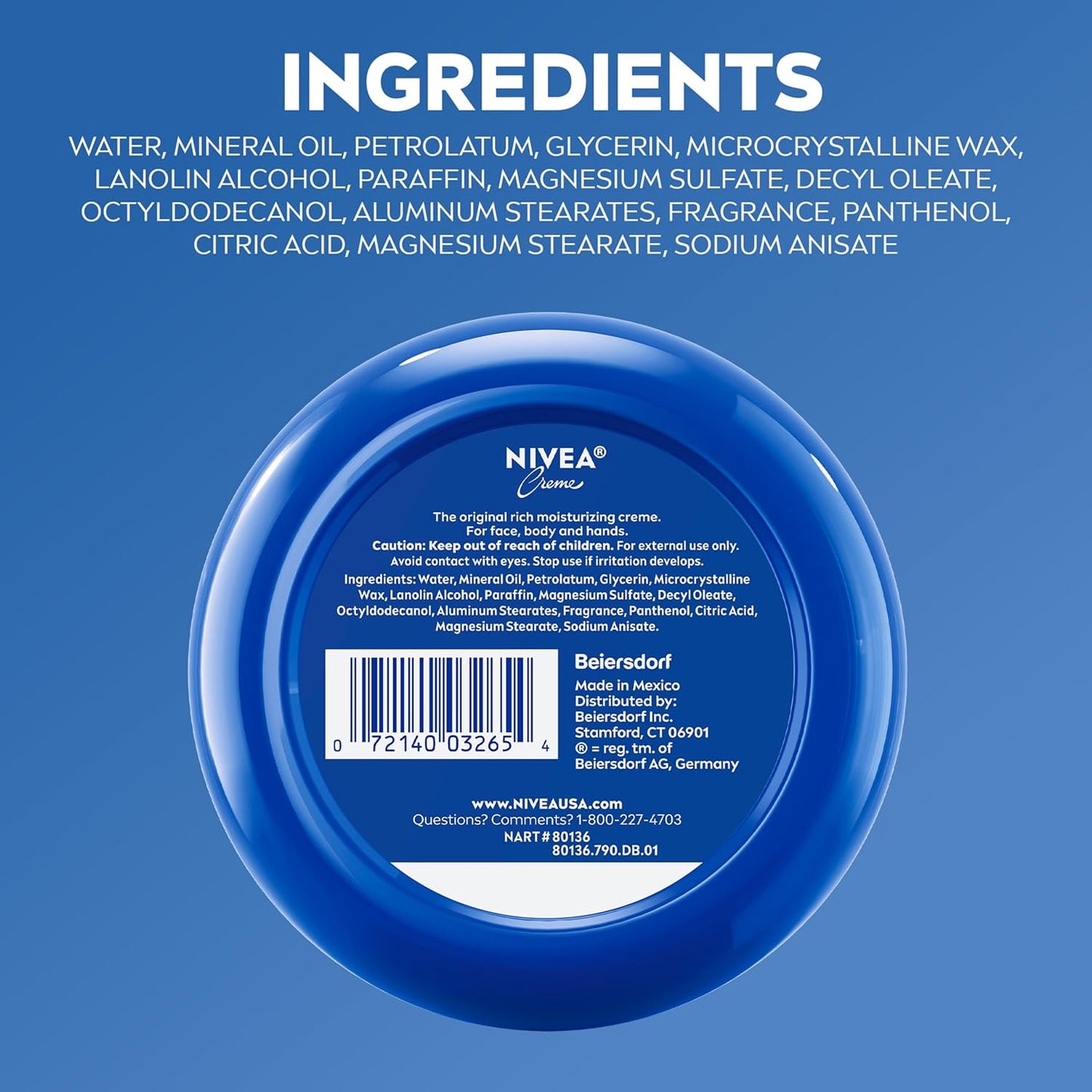 NIVEA Creme Provitamin B5 Cream – Shared Moisturizer for Playroom, Kids' Bathroom and Gym Bag, 16 Oz