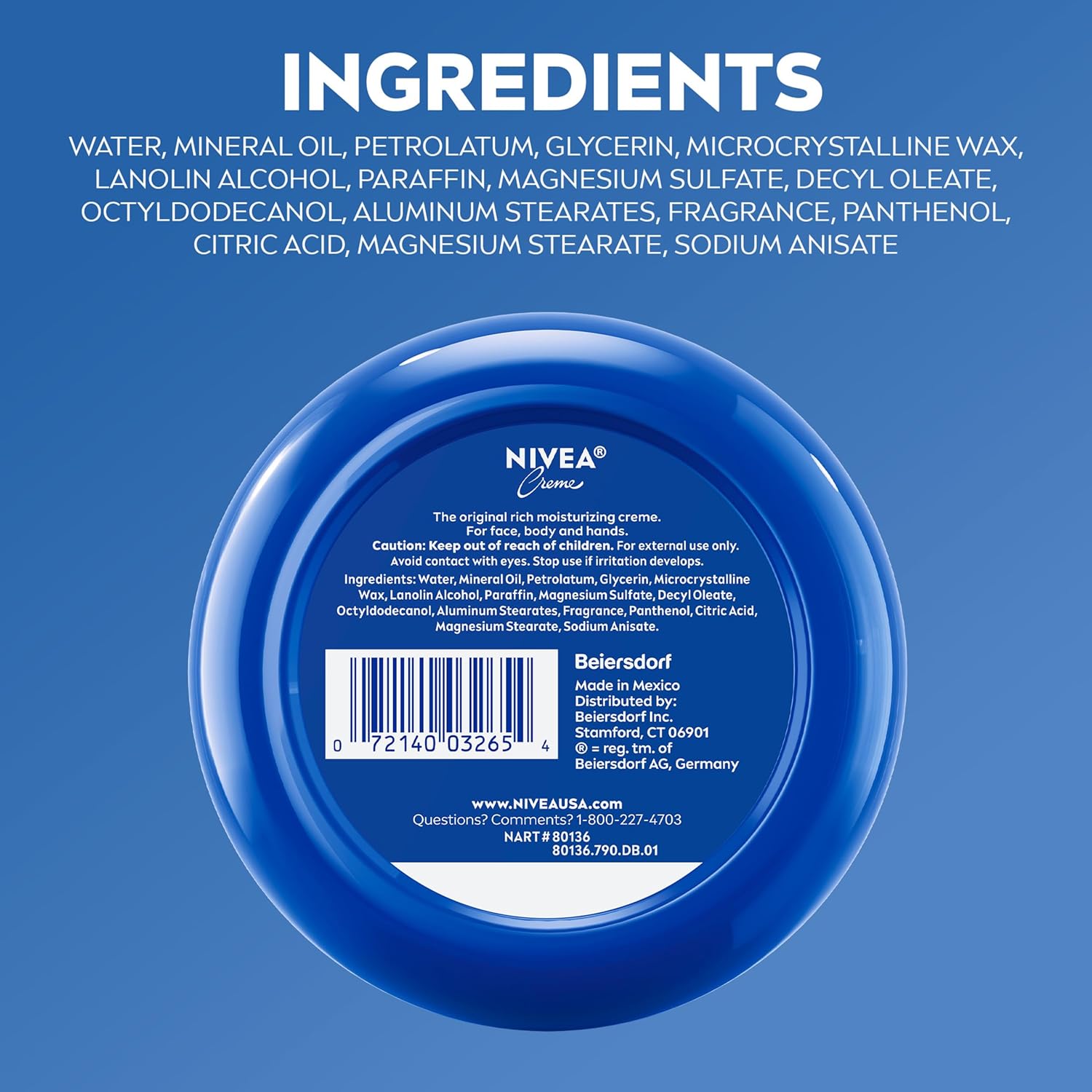 NIVEA Creme Provitamin B5 Cream – Shared Moisturizer for Playroom, Kids' Bathroom and Gym Bag, 16 Oz