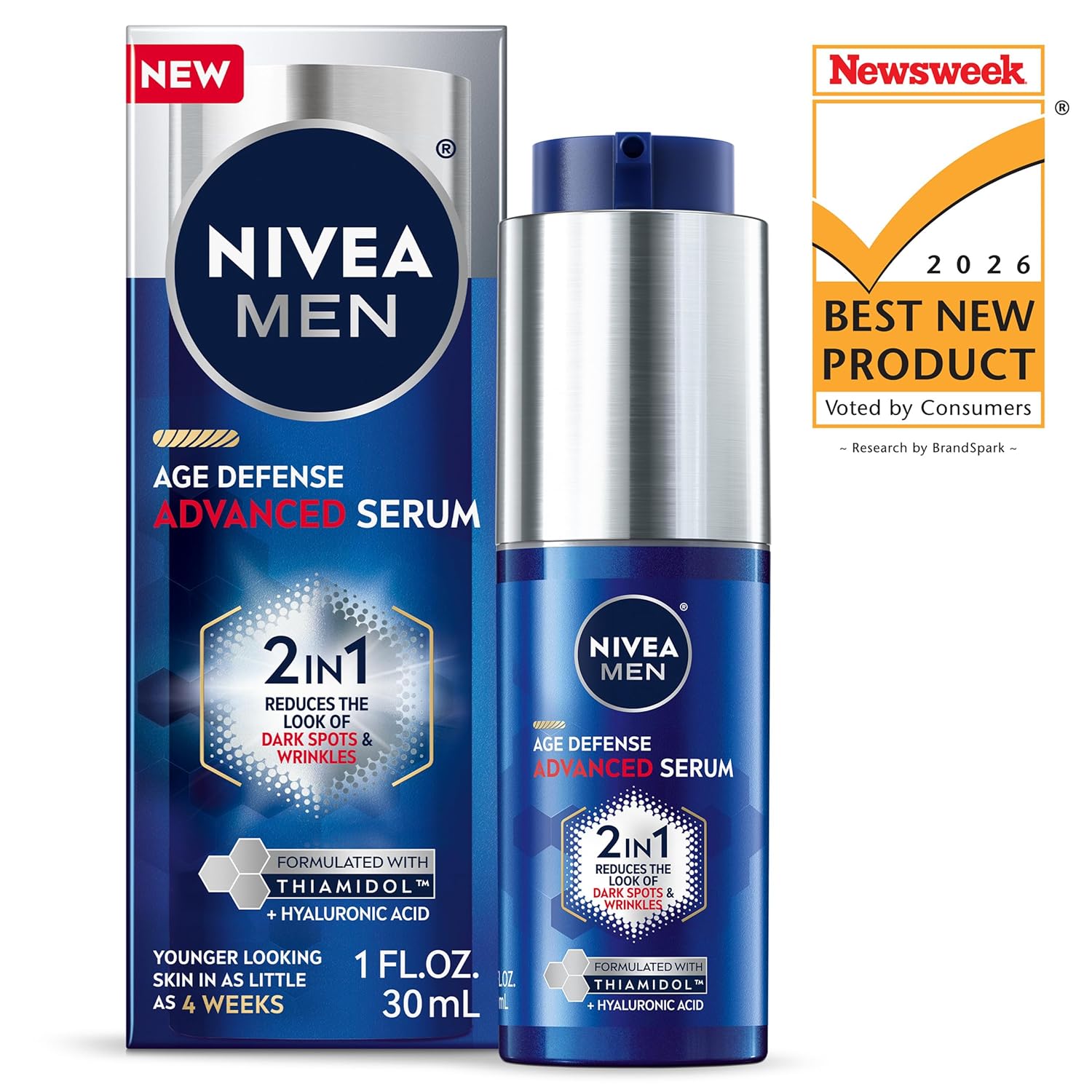 NIVEA MEN Age Defense Advanced Face Serum – Trusted NIVEA MEN Formula for Worry-Free Daily Application