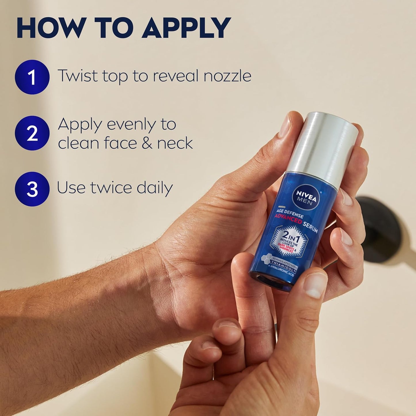 NIVEA MEN Age Defense Advanced Face Serum – Trusted NIVEA MEN Formula for Worry-Free Daily Application
