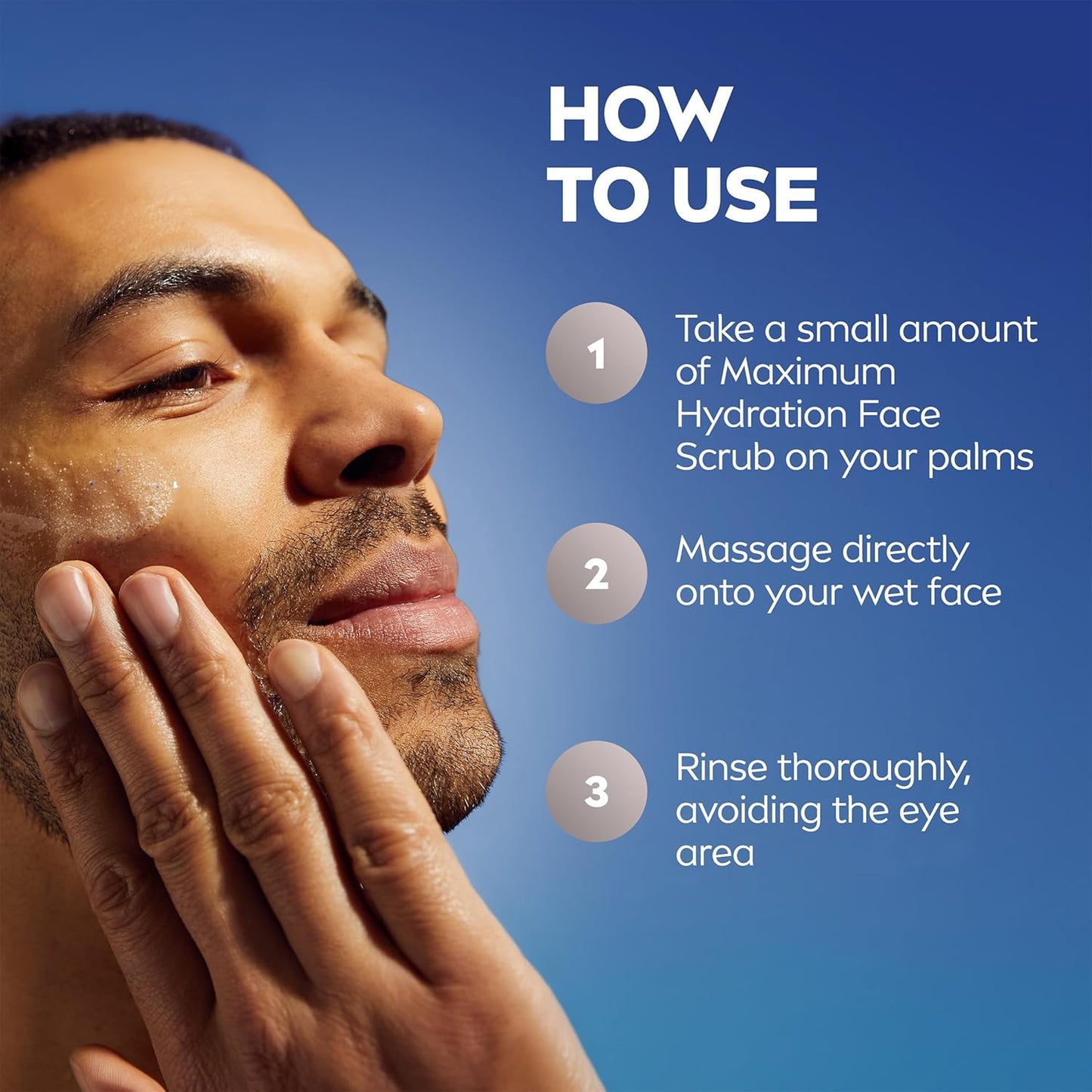 NIVEA MEN Maximum Hydration Face Scrub – Wind-Down Bathroom Ritual with Aloe Vera and Provitamin B5