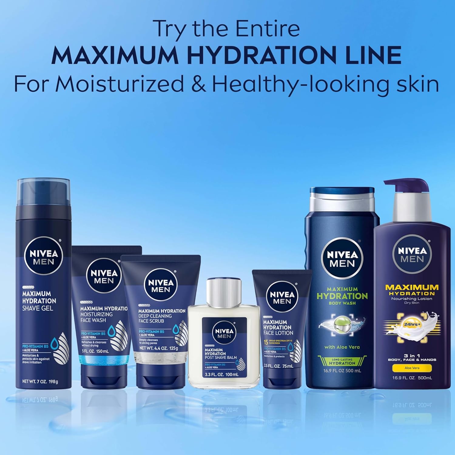 NIVEA MEN Maximum Hydration Face Wash – Less-Is-More Hydrating Cleanser for Intentional Daily Skincare Routines