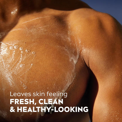 NIVEA MEN Maximum Hydration Moisturizing Body Wash for Dry Skin – One-Step Body Face Hair Cleanser for Restraint-Focused Shared Bathroom Storage