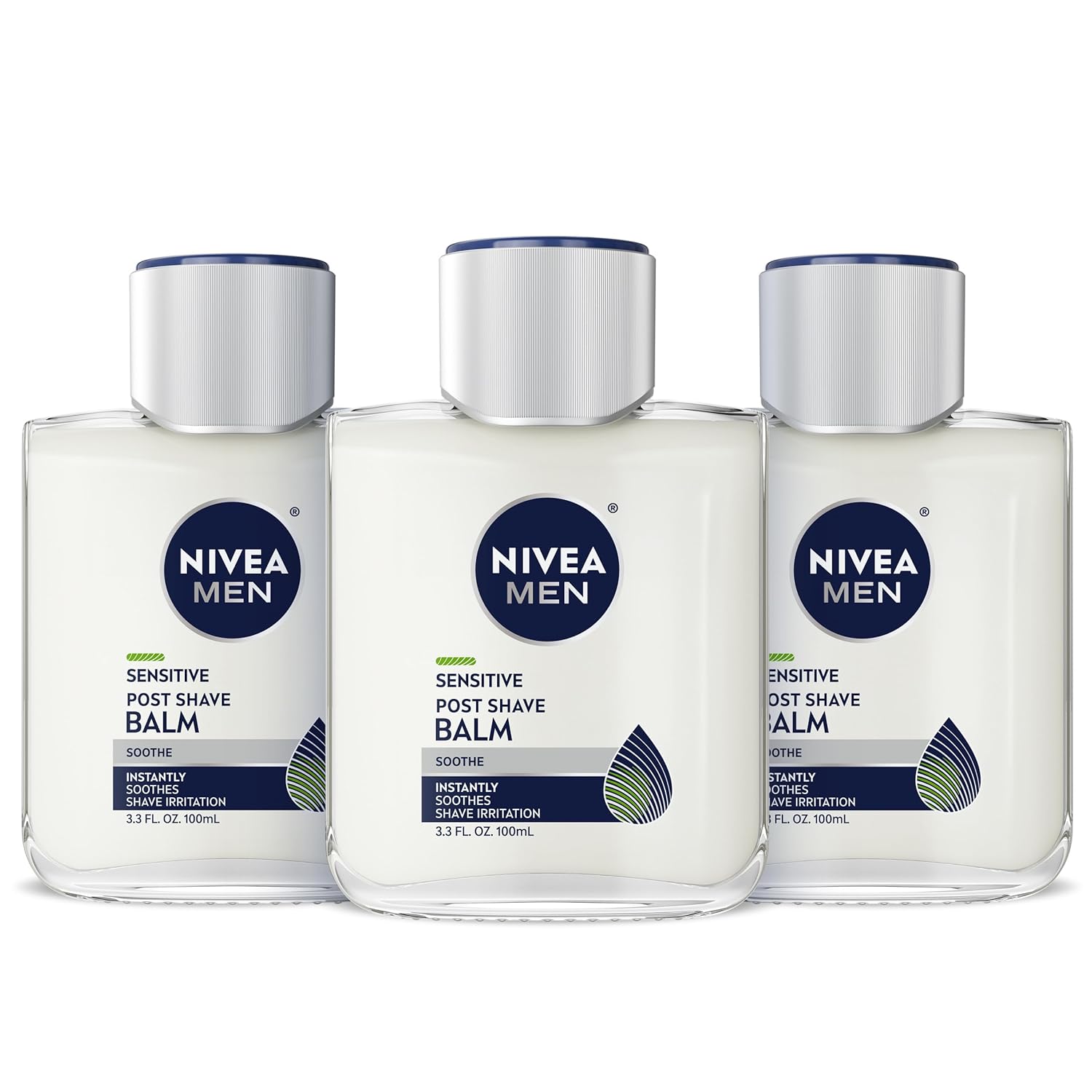 NIVEA MEN Real Madrid Co-Branded Post Shave Balm – Restorative Aftershave Care with Vitamin E and Provitamin B5, 3 Pack