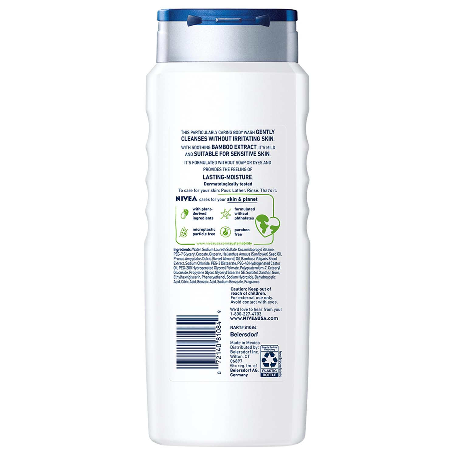 NIVEA MEN Sensitive Bamboo Body Wash – Post-Hike Camp Shower Cleanser for Sensitive Skin