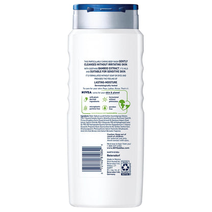 NIVEA MEN Sensitive Bamboo Body Wash – Post-Hike Camp Shower Cleanser for Sensitive Skin