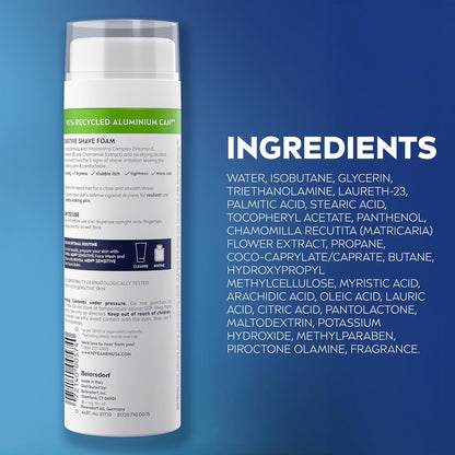 NIVEA MEN Sensitive Shave Foam – Clean, Dye-Free Shave Foam in a Multi-Pack Supply That Lasts