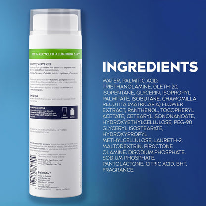NIVEA MEN Sensitive Shave Gel – Intentional Daily Shave for Sensitive Skin, One-Step Soothing Formula, 7 Oz, Pack of 3