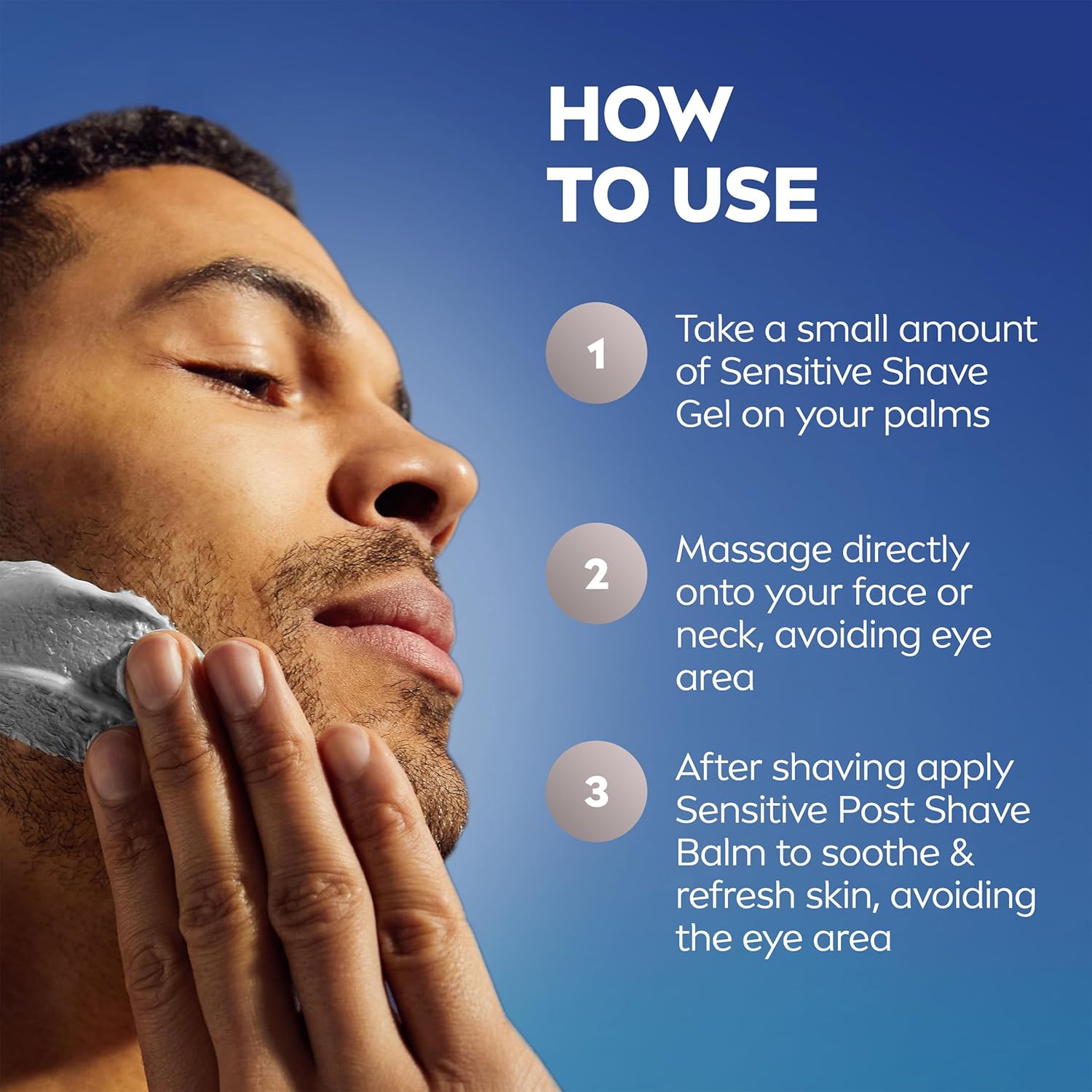 NIVEA MEN Sensitive Shave Gel – Intentional Daily Shave for Sensitive Skin, One-Step Soothing Formula, 7 Oz, Pack of 3