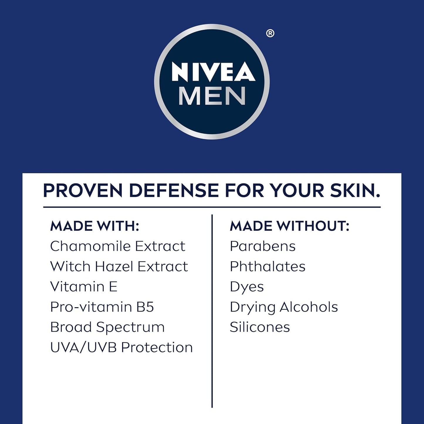NIVEA MEN Sensitive SPF 15 Face Lotion – Calm, Sting-Free Moisturizer for Reactive and Easily Irritated Skin