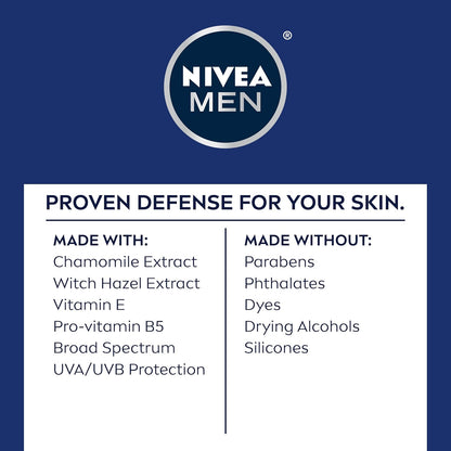 NIVEA MEN Sensitive SPF 15 Face Lotion – Calm, Sting-Free Moisturizer for Reactive and Easily Irritated Skin
