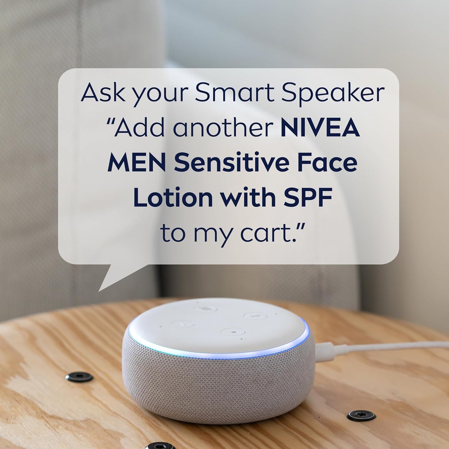 NIVEA MEN Sensitive SPF 15 Face Lotion – Calm, Sting-Free Moisturizer for Reactive and Easily Irritated Skin