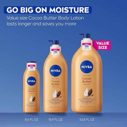NIVEA Nourishing Body Moisturizer, Skin-Compatible Formula Tested for Daily Reactive Skin Use, 33.8 Fl Oz Value Size