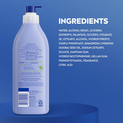 NIVEA Oil Infused Body Lotion – Long-Lasting Cherry Blossom Scented Lotion for Sensory Self-Care Routine, 16.9 Fl Oz