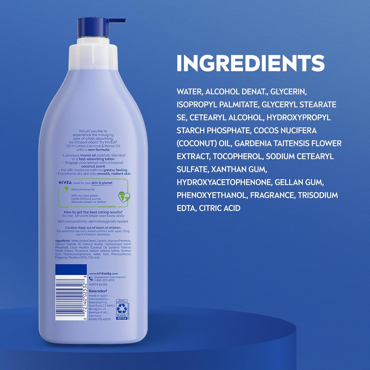 NIVEA Oil Infused Coconut and Monoi Body Lotion – Tropical Coconut Lotion Gift for Mom on Valentine's Day