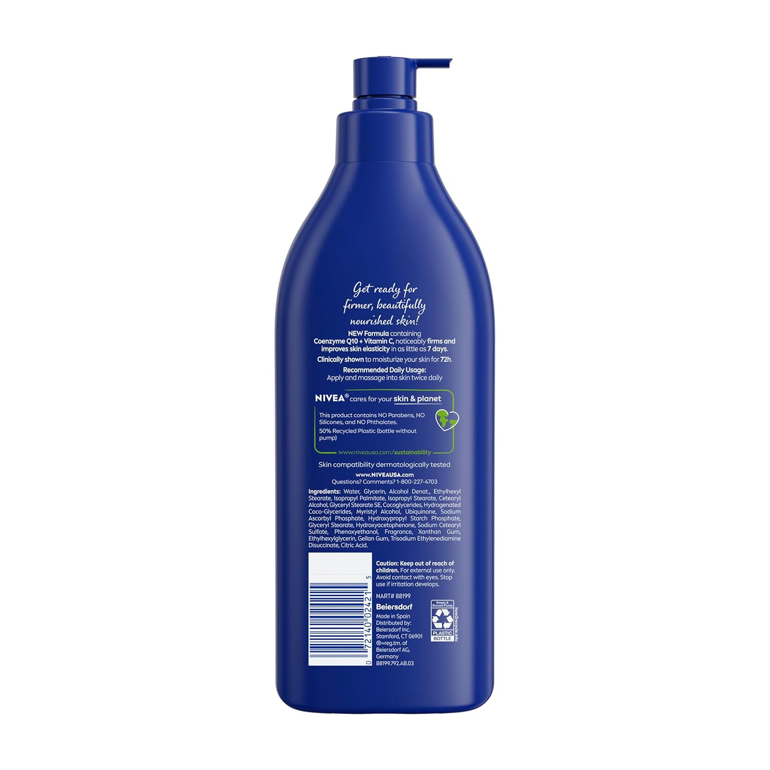 NIVEA Q10 Firming Lotion – Simple Anti-Aging Essential for the Minimalist Bathroom, 72-Hour Hydration, 16.9 Fl Oz