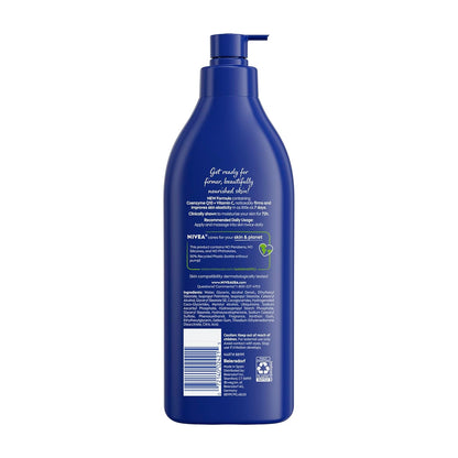 NIVEA Q10 Firming Lotion – Simple Anti-Aging Essential for the Minimalist Bathroom, 72-Hour Hydration, 16.9 Fl Oz