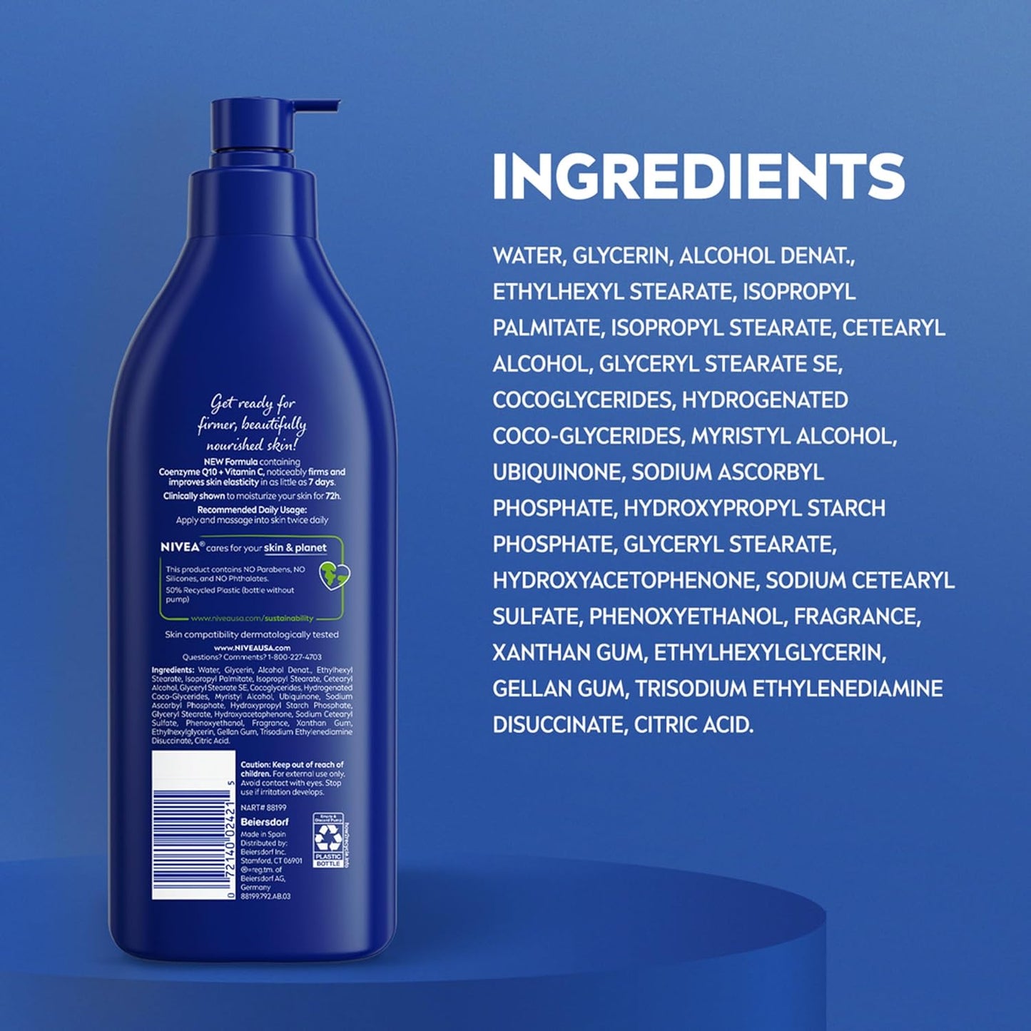 NIVEA Q10 Firming Lotion – Simple Anti-Aging Essential for the Minimalist Bathroom, 72-Hour Hydration, 16.9 Fl Oz